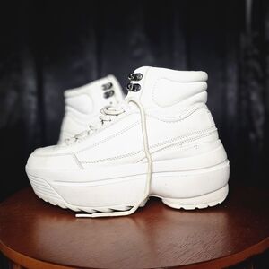 Women's White Platform Sneakers